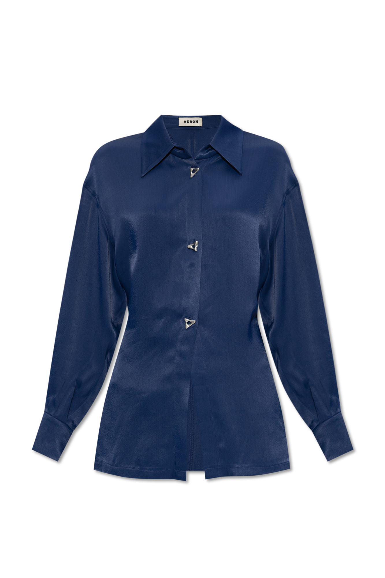 Navy blue Chase satin Kids shirt Aeron AMBUSH band collar